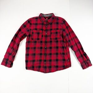 Quiksilver Red and Black‎ Checkered Men's Shirt